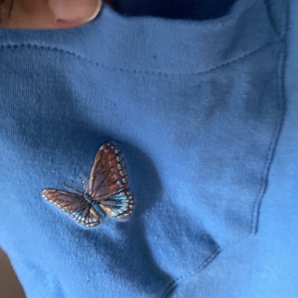 Vintage Super T’s Blue Floral Pansy St. Croix U.S. V.I. 100% Cotton Mini Dress - Picture 3 of 8